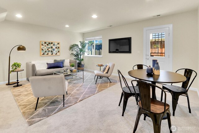 4241 S Eddy St, Seattle, WA 98118 - carpeted dining area with recessed lighting and baseboards