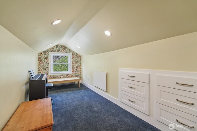 2726 34th Ave S, Seattle, WA 98144 - bedroom with vaulted ceiling and dark carpet