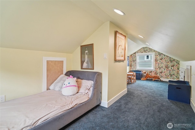 2726 34th Ave S, Seattle, WA 98144 - carpeted bedroom with lofted ceiling and recessed lighting