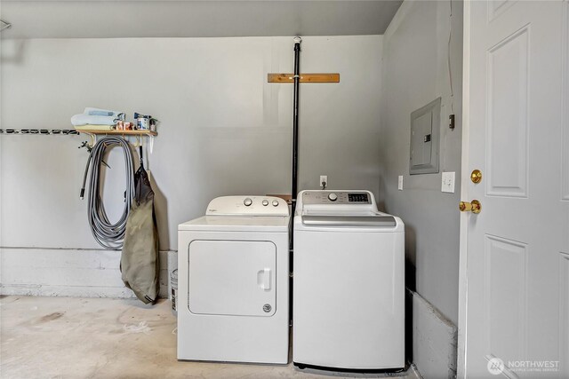 4015 N 13th St, Tacoma, WA 98406 - laundry area with electric panel and washing machine and clothes dryer