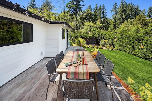 10426 SW 112th St, Vashon, WA 98070 - deck featuring outdoor dining area and a lawn