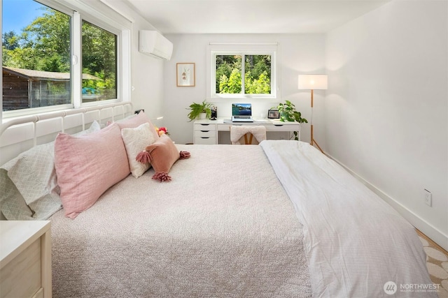 10426 SW 112th St, Vashon, WA 98070 - bedroom featuring a wall mounted AC and multiple windows