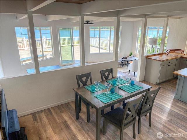 81 E Panorama Way, Grapeview, WA 98546 - dining room featuring light wood finished floors and ceiling fan