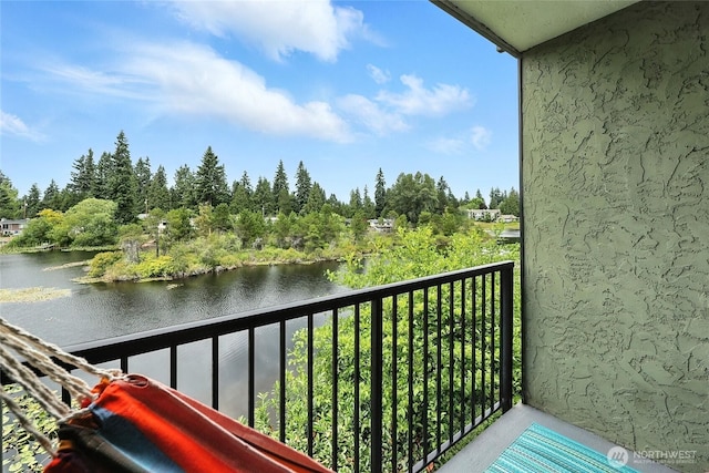 615 75th St SE Unit C43, Everett, WA 98203 - balcony with a water view and view of wooded area