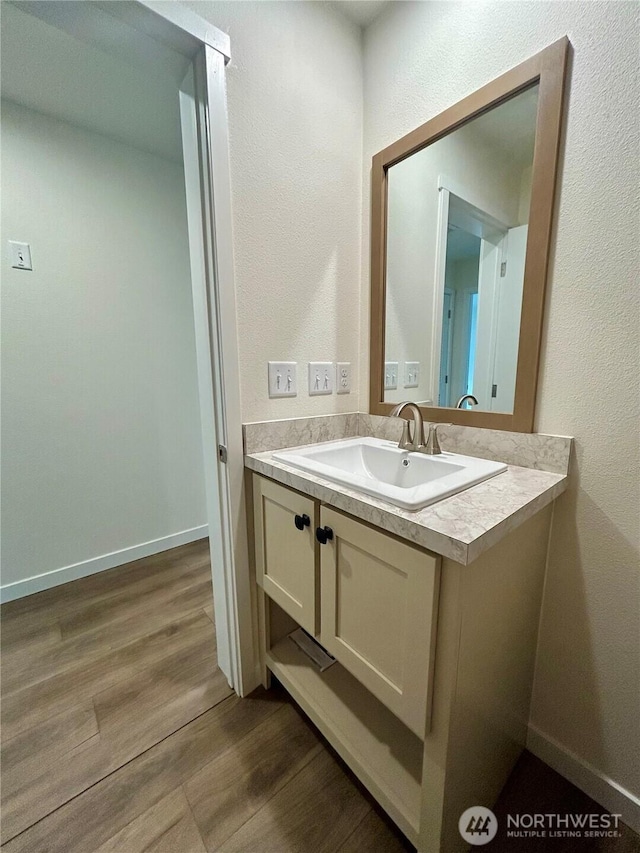 40 E Skywater Pl, Shelton, WA 98584 - bathroom with vanity and wood finished floors
