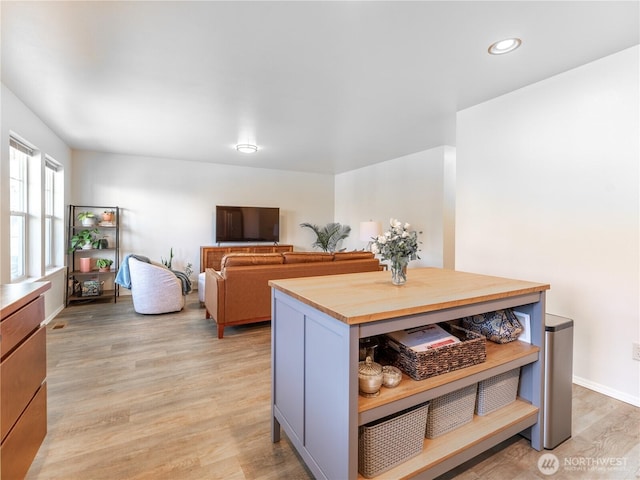 2135 Roper Ln, Wenatchee, WA 98801 - living room featuring light wood-style floors and recessed lighting