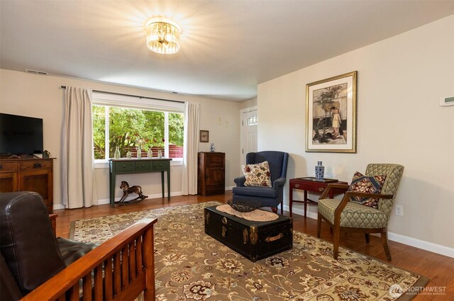 7923 220th St SW, Edmonds, WA 98026 - living room with wood finished floors and baseboards