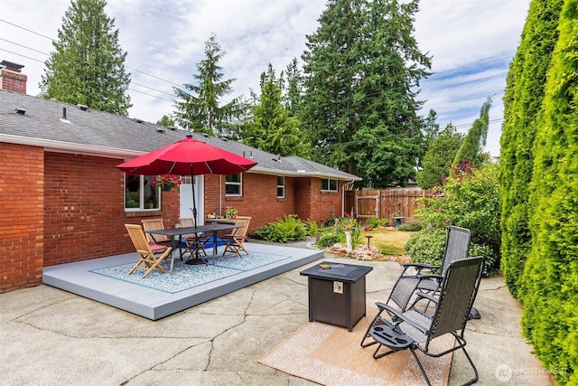 7923 220th St SW, Edmonds, WA 98026 - view of patio / terrace with an outdoor fire pit and outdoor dining area