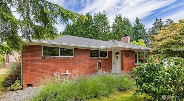 7923 220th St SW, Edmonds, WA 98026 - ranch-style home with a chimney and brick siding