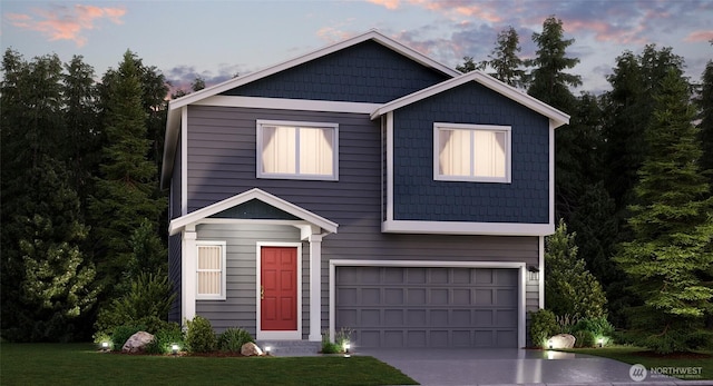 1212 15th Ave, Sultan, WA 98294 - view of front of property with a garage, concrete driveway, and a front yard