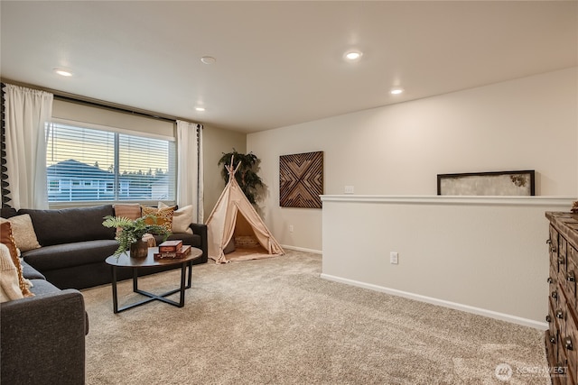 1212 15th Ave, Sultan, WA 98294 - living area featuring light carpet and recessed lighting