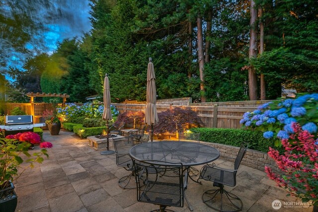 3913 W Briarcliff Ln, Seattle, WA 98199 - view of patio featuring outdoor dining area and area for grilling