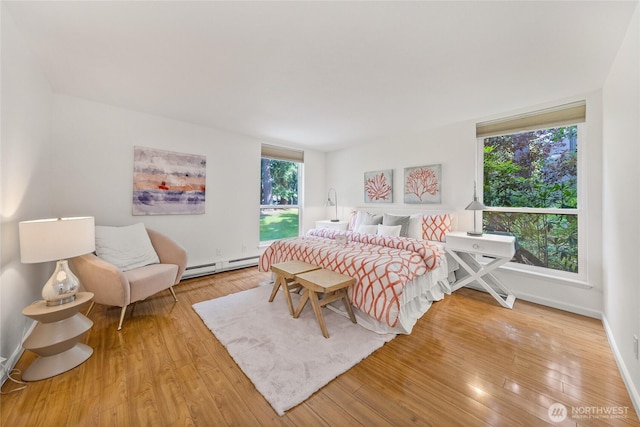 6347 137th Ave NE Unit 262, Redmond, WA 98052 - bedroom with a baseboard heating unit and wood finished floors
