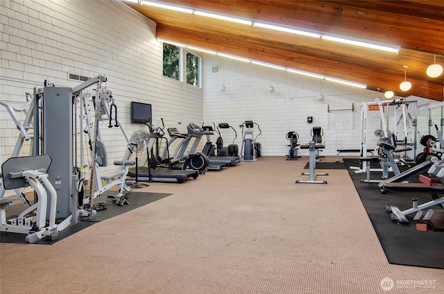 6347 137th Ave NE Unit 262, Redmond, WA 98052 - gym featuring vaulted ceiling and carpet