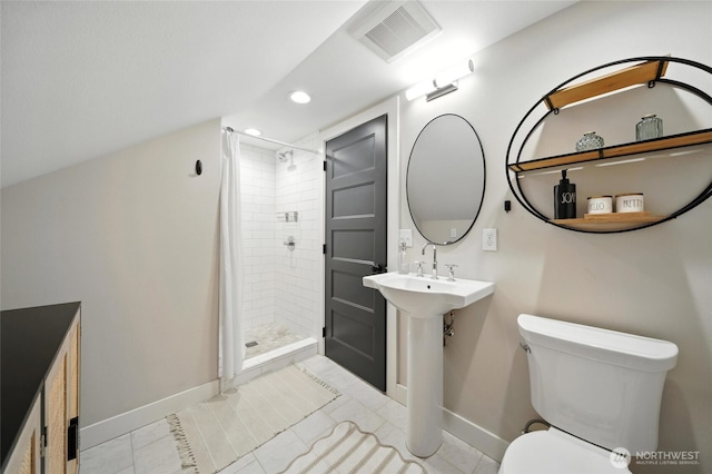 533 Craig St, Walla Walla, WA 99362 - bathroom with a stall shower, recessed lighting, and tile patterned floors
