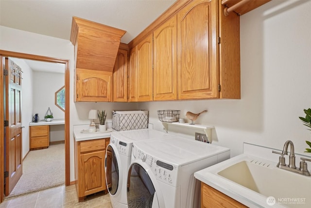 1800 SE 202nd Ave, Camas, WA 98607 - laundry room with cabinet space, independent washer and dryer, and light tile patterned floors