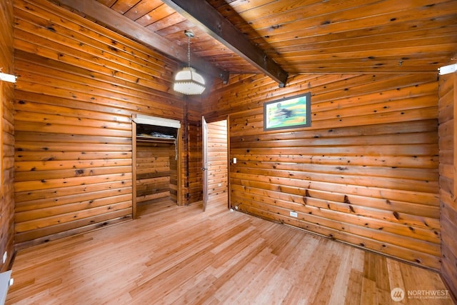 44111 SE Mt Si Rd, North Bend, WA 98045 - unfurnished room featuring wooden ceiling and light wood-style floors