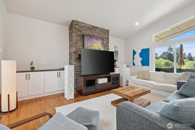 1738 Lilypad Pl E, Port Orchard, WA 98366 - living room with light wood-style flooring and high vaulted ceiling