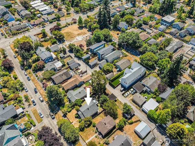 4521 47th Ave SW, Seattle, WA 98116 - aerial view of property and surrounding area featuring nearby suburban area