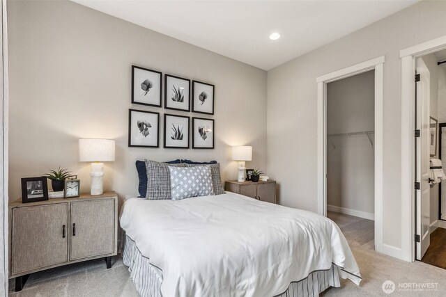 10527 134th Ave NE Unit 103, Lake Stevens, WA 98258 - carpeted bedroom featuring a spacious closet, a closet, and recessed lighting