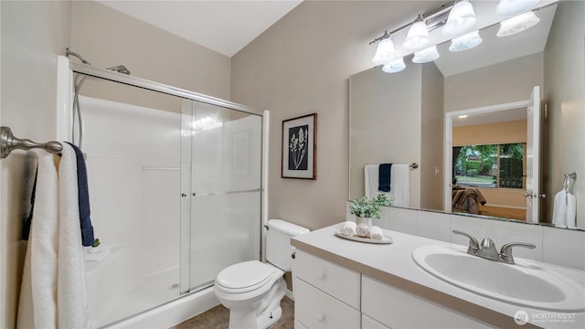 2104 Palisade Blvd Unit B-7, Dupont, WA 98327 - bathroom with a stall shower, vanity, and tile patterned flooring