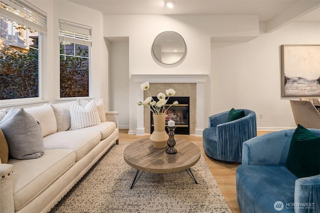 2840 139th Ave SE Unit 16, Bellevue, WA 98005 - living room with light wood finished floors and a tile fireplace