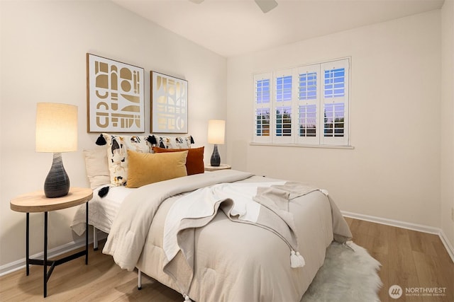 2840 139th Ave SE Unit 16, Bellevue, WA 98005 - bedroom featuring wood finished floors and a ceiling fan