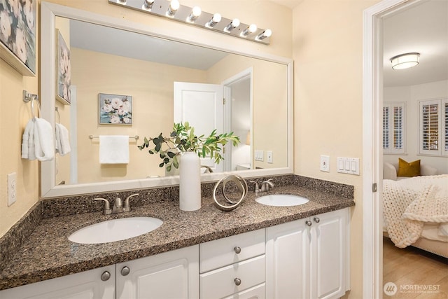 2840 139th Ave SE Unit 16, Bellevue, WA 98005 - full bath with connected bathroom, double vanity, and wood finished floors