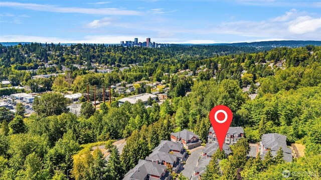 2840 139th Ave SE Unit 16, Bellevue, WA 98005 - aerial view of residential area with a heavily wooded area
