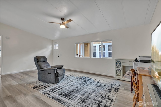 22111 108th Ave SE Unit 5, Kent, WA 98031 - sitting room with ceiling fan and light wood finished floors