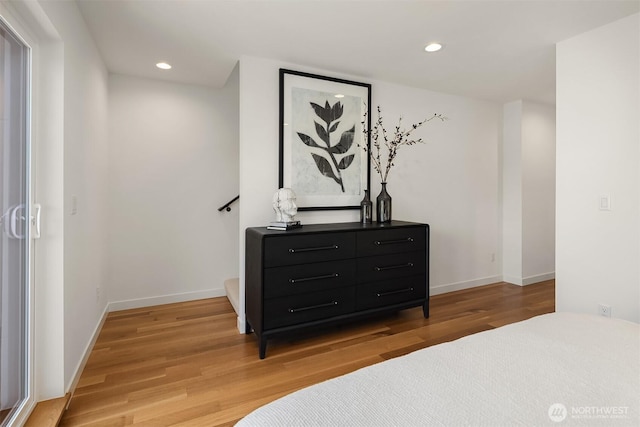 2419 NW 57th Unit B, Seattle, WA 98107 - bedroom featuring light wood-style flooring and recessed lighting