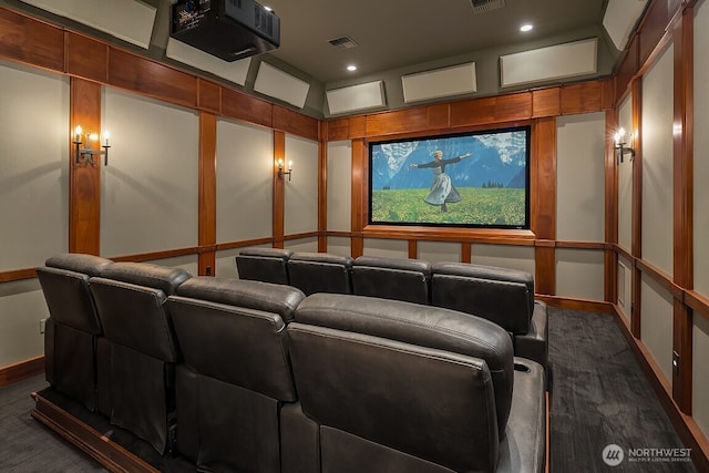 678 Primrose Ln, Friday Harbor, WA 98250 - cinema with dark colored carpet and a heating unit