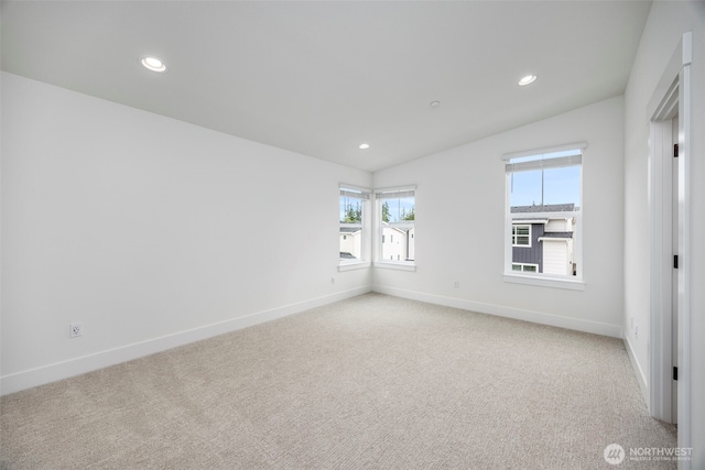 9 160th St SE, Bothell, WA 98012 - spare room with light carpet, recessed lighting, and vaulted ceiling