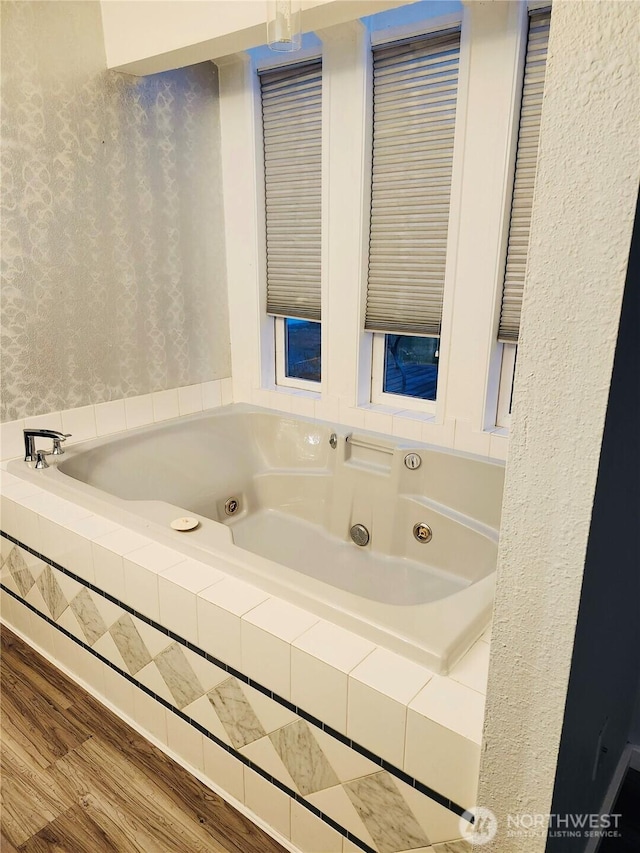 15627 SE 263rd Pl, Covington, WA 98042 - full bathroom featuring a jetted tub and wood finished floors