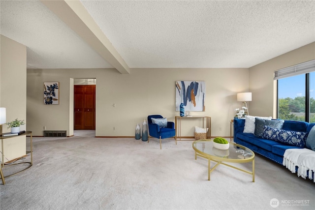 10637 Glen Acres Dr S Unit 10637, Seattle, WA 98168 - carpeted living area featuring a textured ceiling and baseboards