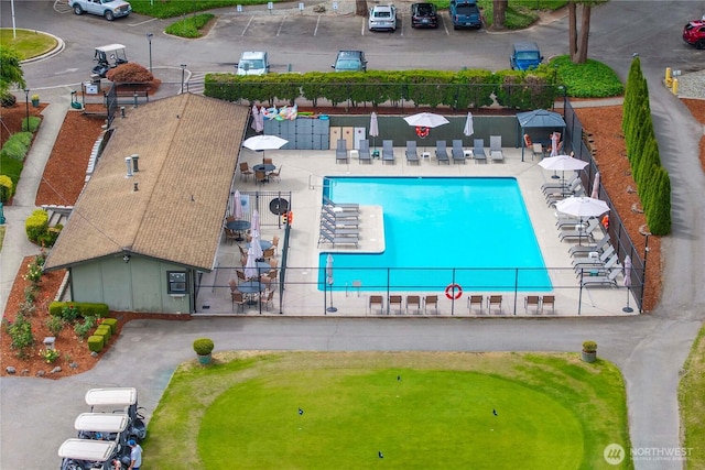 10637 Glen Acres Dr S Unit 10637, Seattle, WA 98168 - bird's eye view of a pool area