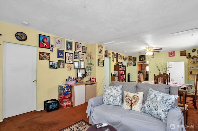 1109 S 61st St, Tacoma, WA 98408 - living room featuring carpet flooring and a ceiling fan