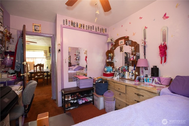 1109 S 61st St, Tacoma, WA 98408 - carpeted bedroom with ceiling fan