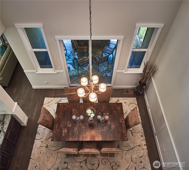 19501 58th Ave SE, Bothell, WA 98012 - dining room with wood finished floors and a chandelier