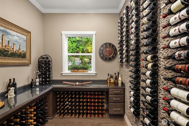 19501 58th Ave SE, Bothell, WA 98012 - wine room with wood finished floors and ornamental molding