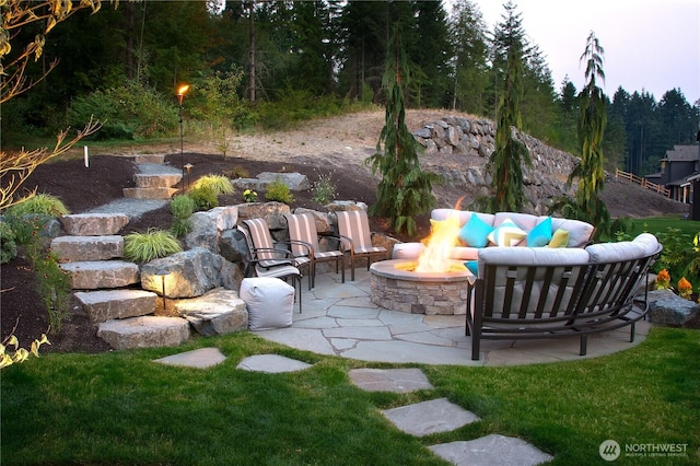 19501 58th Ave SE, Bothell, WA 98012 - view of patio with a fire pit