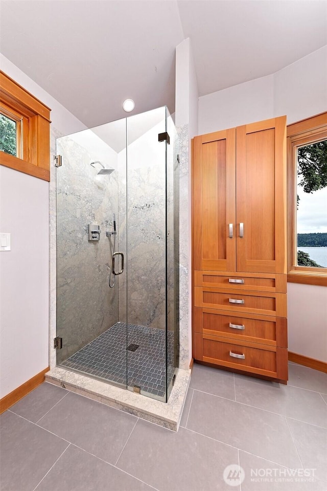 11261 E State Route 106, Union, WA 98592 - bathroom featuring tile patterned floors and a stall shower