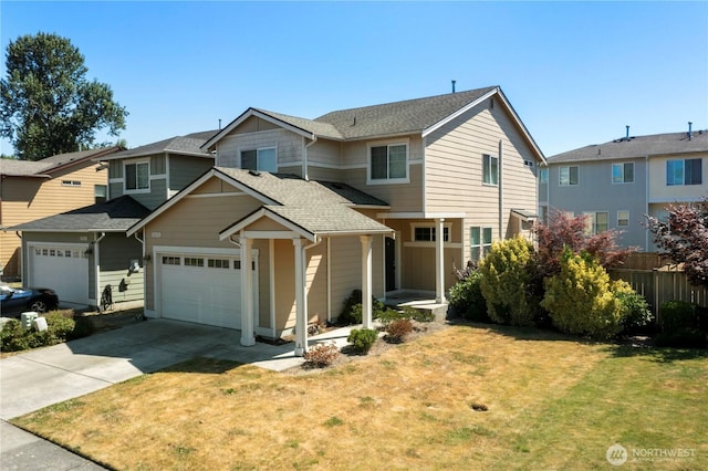 3389 52nd Ave E, Fife, WA 98424 - view of front of home with concrete driveway, a garage, and a shingled roof