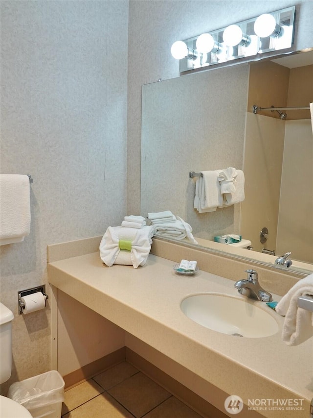 615 Ocean Shores Blvd NW Unit 210, Ocean Shores, WA 98569 - full bath with tile patterned flooring and vanity