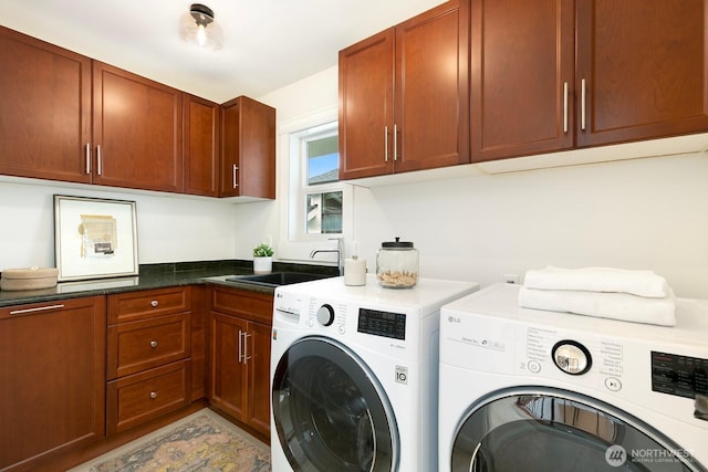 603 9th Ave, Kirkland, WA 98033 - washroom with cabinet space and washing machine and dryer