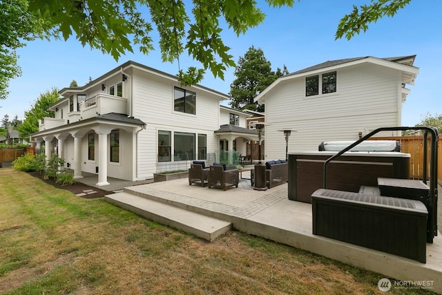 603 9th Ave, Kirkland, WA 98033 - back of house with a hot tub, an outdoor hangout area, a patio area, and a balcony