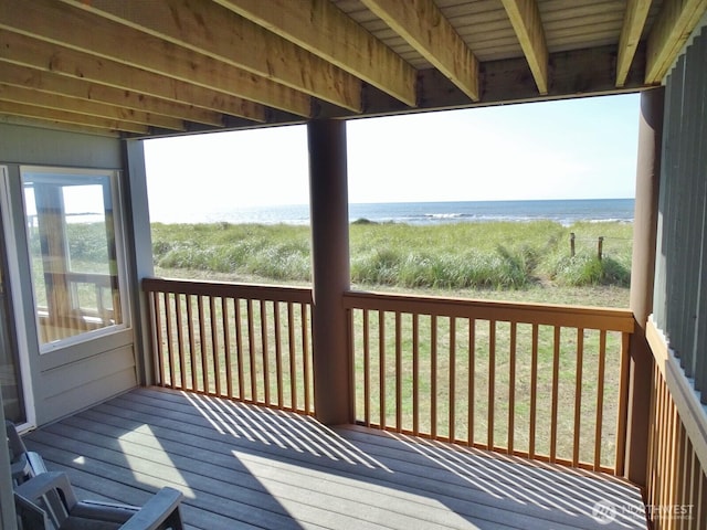 1407 Ocean Shores Blvd SW Unit 1N-I, Ocean Shores, WA 98569 - wooden terrace featuring view of water and beach