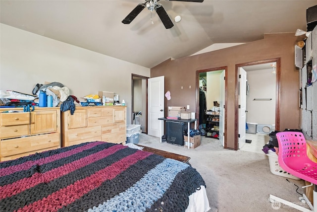 701 Stratford Pl, Sultan, WA 98294 - bedroom with lofted ceiling, carpet floors, ceiling fan, and a closet