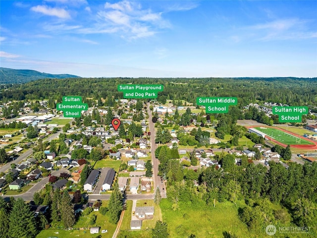 701 Stratford Pl, Sultan, WA 98294 - aerial view of property's location with a heavily wooded area