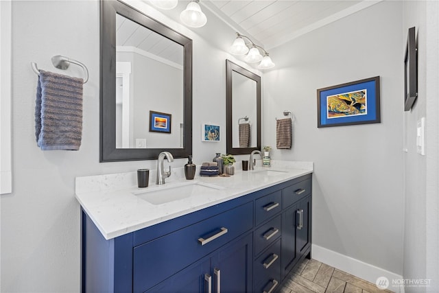 214 S Bradley St, Chelan, WA 98816 - full bath with double vanity and wooden ceiling